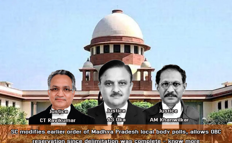 SC modifies earlier order of Madhya Pradesh local body polls, allows OBC reservation since delimitation was complete - know more